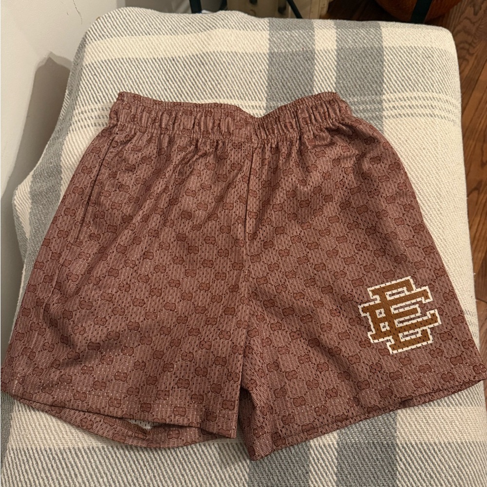 Eric Emanuel Brown Patterned Athletic Shorts
